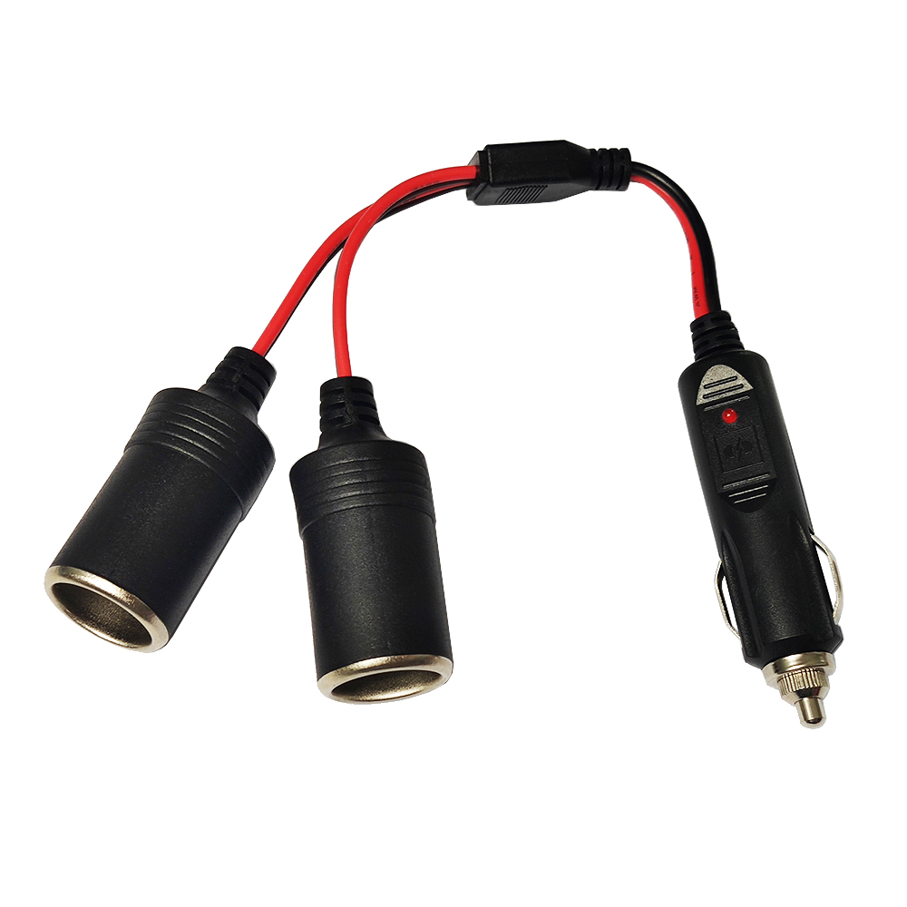 1 to 2 Car Cigarette Lighter Y Splitter 16AWG Adapter Cable