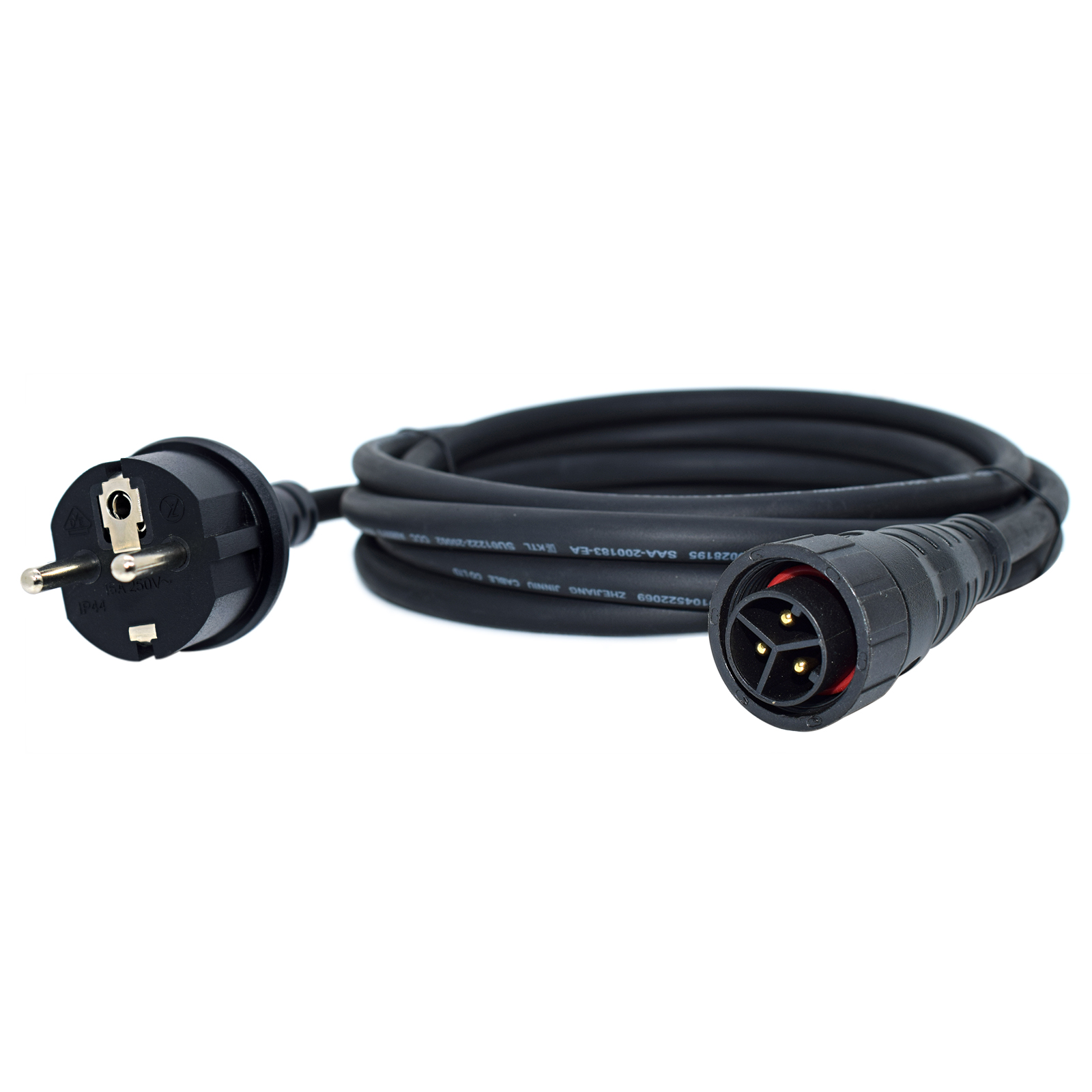EU Plug AC Extension Cable with M25 Male Connector Micro Inverter Power Cable
