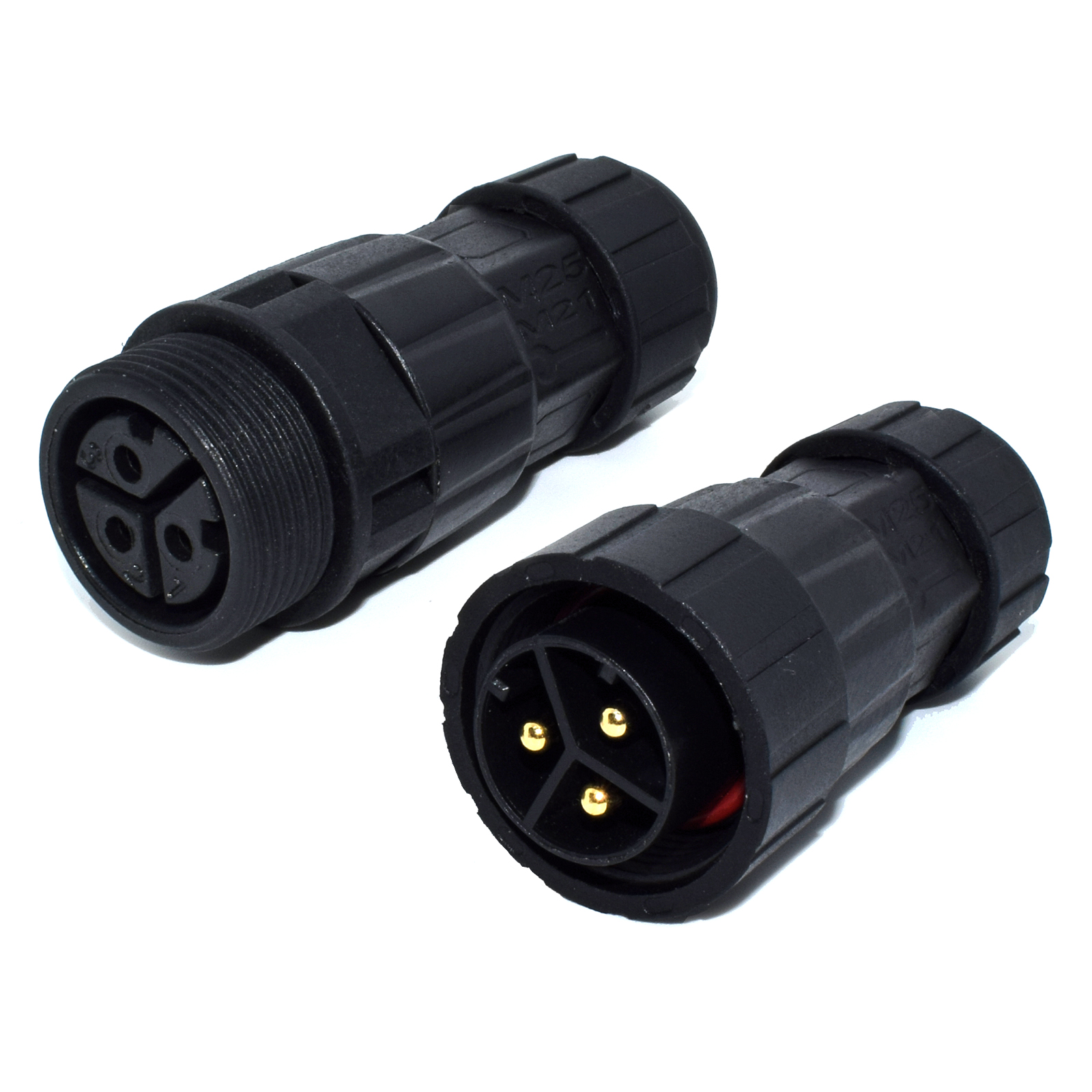 M25 3 pin Wire Connector Sealed IP67 Waterproof Connector